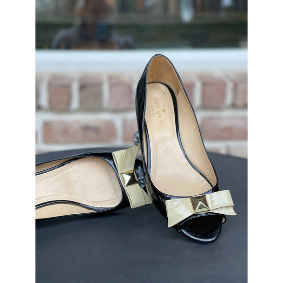 Kate Spade Tenor Paten Leather Wedges S-8 - Picture 1 of 6